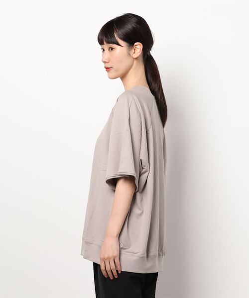 Samansa Mos2（サマンサ モスモス）の「インレイロゴTシャツ（Tシャツ/カットソー・レディース・グレー/キナリ/チャコール/グリーン・ﾌﾘ-）」の5枚目の写真