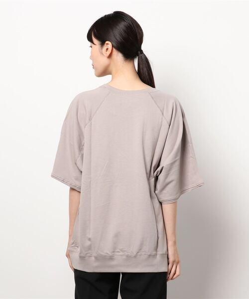 Samansa Mos2（サマンサ モスモス）の「インレイロゴTシャツ（Tシャツ/カットソー・レディース・グレー/キナリ/チャコール/グリーン・ﾌﾘ-）」の6枚目の写真