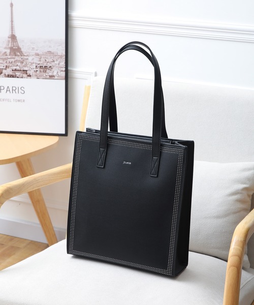 jouetie（ジュエティ）の「【jouetie/ジュエティ】マイクロスタッズ　ミディアムトートバッグ（トートバッグ・レディース・ブラック/ダークグリーン/シルバー・FREE）」の21枚目の写真