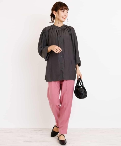 a.v.v（アーヴェヴェ）の「【3Dパンツ】イージーテーパードパンツ（その他パンツ・レディース・ブラック/ライトピンク/ベージュ・36/38/40/42/34）」の8枚目の写真