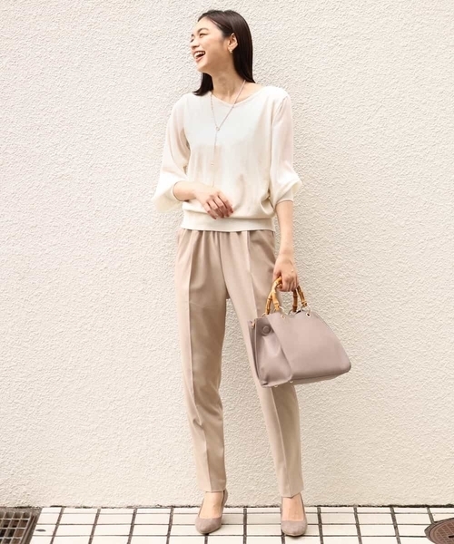 a.v.v（アーヴェヴェ）の「【3Dパンツ】イージーテーパードパンツ（その他パンツ・レディース・ブラック/ライトピンク/ベージュ・36/38/40/42/34）」の17枚目の写真