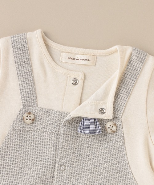 sense of wonder（センスオブワンダー）の「ミニ千鳥兼用ドレス 【日本製】（ロンパース・キッズ・ライトグレー・50-70cm）」の6枚目の写真