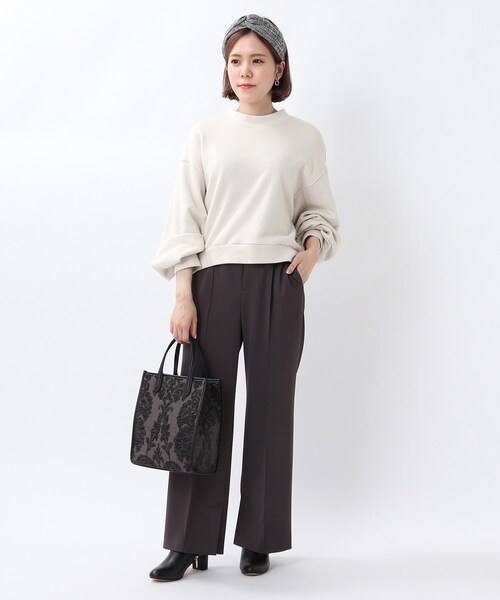 UNTITLED(アンタイトル)の「◆ブリーゼエアジャージプルオーバー【洗える】(スウェット・レディース・ナチュラル/パープル系/ブラック・00/01/03/02)」の4枚目の写真