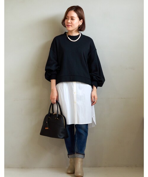 UNTITLED(アンタイトル)の「◆ブリーゼエアジャージプルオーバー【洗える】(スウェット・レディース・ナチュラル/パープル系/ブラック・00/01/03/02)」の13枚目の写真