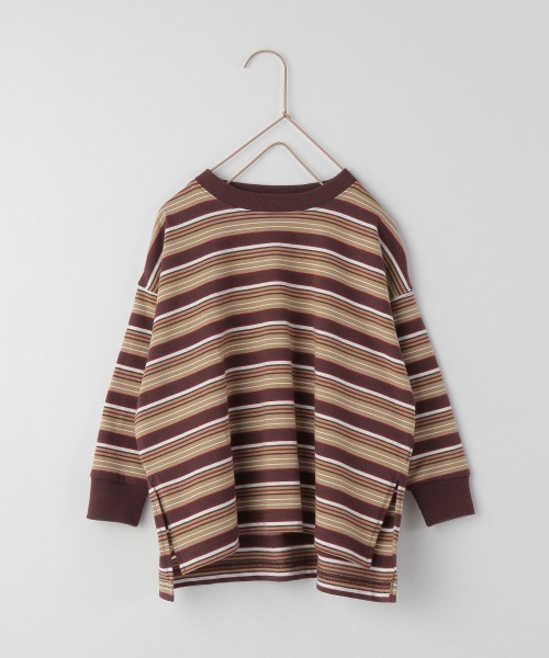 LOWRYS FARM（ローリーズファーム）の「ボーダーＴシャツロングスリーブ　216115（Tシャツ/カットソー・キッズ・ブラック/ブラウン/グリーン/ブルー・110cm/120cm/130cm/140cm/150cm）」の3枚目の写真