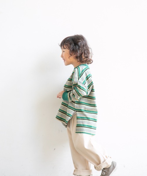 LOWRYS FARM（ローリーズファーム）の「ボーダーＴシャツロングスリーブ　216115（Tシャツ/カットソー・キッズ・ブラック/ブラウン/グリーン/ブルー・110cm/120cm/130cm/140cm/150cm）」の4枚目の写真