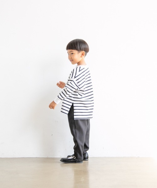 LOWRYS FARM（ローリーズファーム）の「ボーダーＴシャツロングスリーブ　216115（Tシャツ/カットソー・キッズ・ブラック/ブラウン/グリーン/ブルー・110cm/120cm/130cm/140cm/150cm）」の6枚目の写真