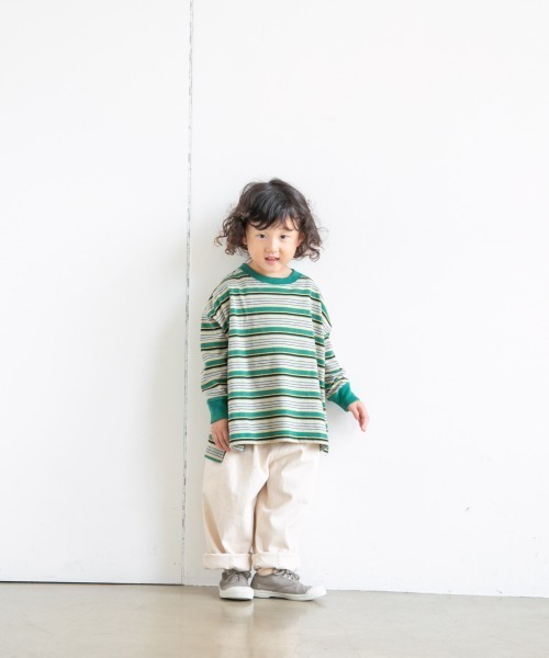 LOWRYS FARM（ローリーズファーム）の「ボーダーＴシャツロングスリーブ　216115（Tシャツ/カットソー・キッズ・ブラック/ブラウン/グリーン/ブルー・110cm/120cm/130cm/140cm/150cm）」の7枚目の写真