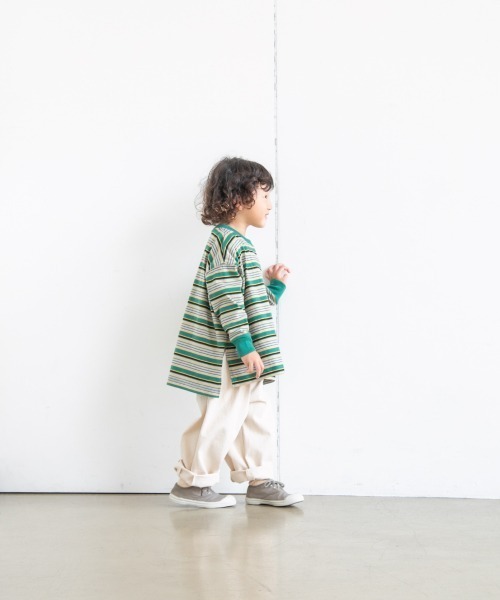 LOWRYS FARM（ローリーズファーム）の「ボーダーＴシャツロングスリーブ　216115（Tシャツ/カットソー・キッズ・ブラック/ブラウン/グリーン/ブルー・110cm/120cm/130cm/140cm/150cm）」の8枚目の写真