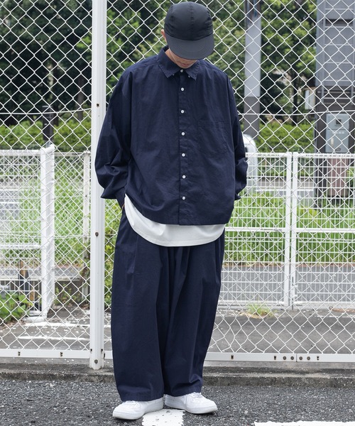 kutir（クティール）の「ワイドレングスビッグシャツ（シャツ/ブラウス・メンズ・ネイビー/カーキ・MEDIUM/LARGE）」の5枚目の写真