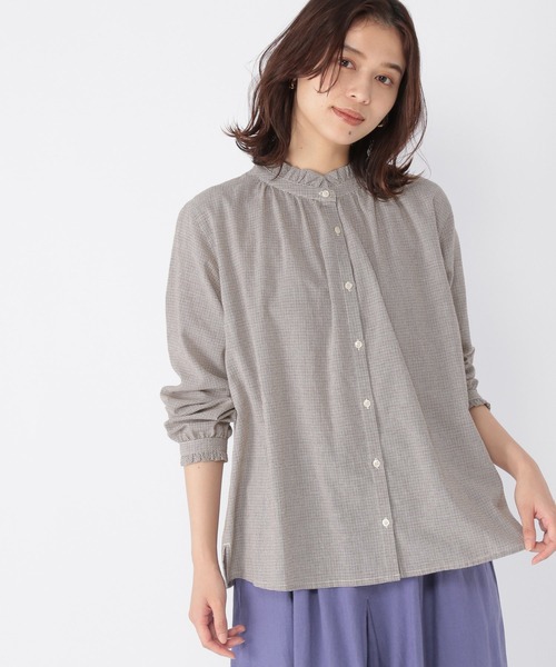 studio CLIP（スタディオクリップ）の「シングルガーゼフリルスタンドブラウス（シャツ/ブラウス・レディース・その他1/その他5/オフホワイト/その他4/その他3/その他2/その他7/その他6/その他8・LARGE/MEDIUM/X-LARGE/XX-LARGE/XXX-LARGE）」の5枚目の写真