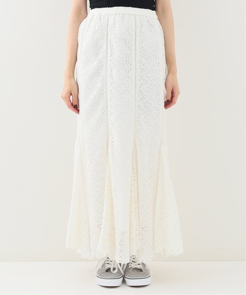 SLOBE IENA（スローブイエナ）の「レースパネルスカート【手洗い可能/ウエストゴム】◆（スカート・レディース・アイボリー・38/36）」の4枚目の写真