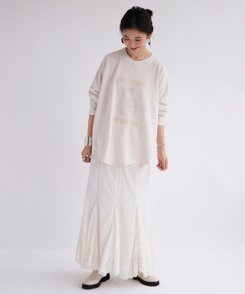 SLOBE IENA（スローブイエナ）の「レースパネルスカート【手洗い可能/ウエストゴム】◆（スカート・レディース・アイボリー・38/36）」の14枚目の写真