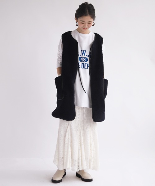 SLOBE IENA（スローブイエナ）の「レースパネルスカート【手洗い可能/ウエストゴム】◆（スカート・レディース・アイボリー・38/36）」の17枚目の写真