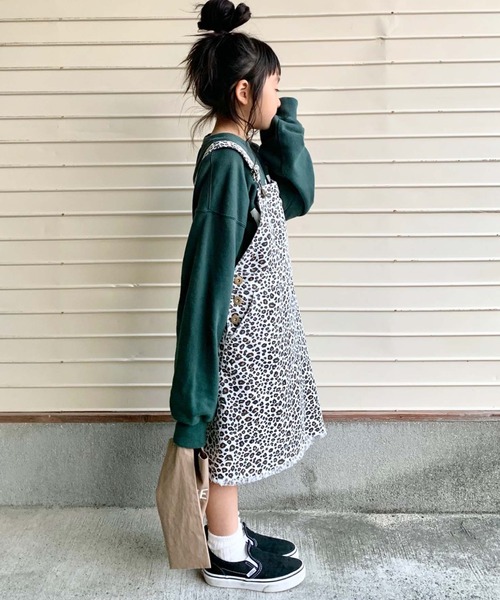 CIAOPANIC TYPY（チャオパニックティピー）の「【KIDS】レオパードジャンスカ（スカート・キッズ・ブラウン/ホワイト・SMALL/MEDIUM/LARGE/X-LARGE/XX-LARGE）」の2枚目の写真