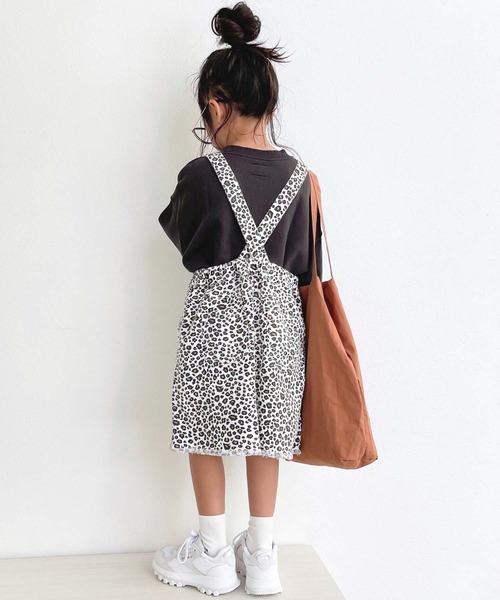 CIAOPANIC TYPY（チャオパニックティピー）の「【KIDS】レオパードジャンスカ（スカート・キッズ・ブラウン/ホワイト・SMALL/MEDIUM/LARGE/X-LARGE/XX-LARGE）」の4枚目の写真
