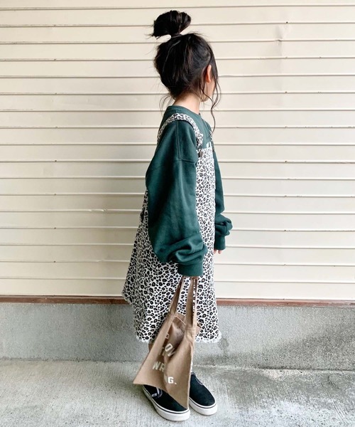 CIAOPANIC TYPY（チャオパニックティピー）の「【KIDS】レオパードジャンスカ（スカート・キッズ・ブラウン/ホワイト・SMALL/MEDIUM/LARGE/X-LARGE/XX-LARGE）」の11枚目の写真