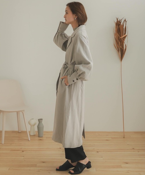 SENSE OF PLACE by URBAN RESEARCH（センスオブプレイスバイアーバンリサーチ）の「ボリュームスリーブトレンチコート（トレンチコート・レディース・ライトベージュ/ベージュ/ライトブルー・ONE）」の7枚目の写真