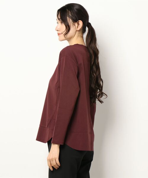 Lui's（ルイス）の「裾切替デザインロングスリーブトップス（Tシャツ/カットソー・レディース・オフホワイト/ブラック/カーキ/ボルドー・FREE）」の5枚目の写真