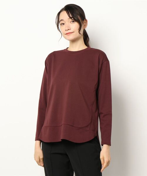 Lui's（ルイス）の「裾切替デザインロングスリーブトップス（Tシャツ/カットソー・レディース・オフホワイト/ブラック/カーキ/ボルドー・FREE）」の7枚目の写真