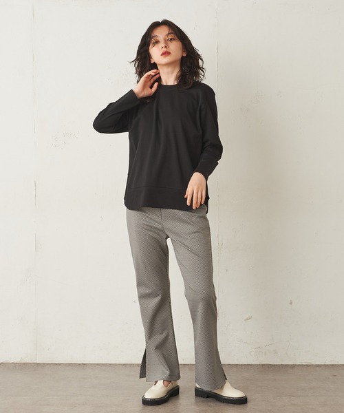 Lui's（ルイス）の「裾切替デザインロングスリーブトップス（Tシャツ/カットソー・レディース・オフホワイト/ブラック/カーキ/ボルドー・FREE）」の12枚目の写真