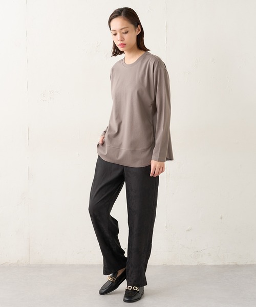 Lui's（ルイス）の「裾切替デザインロングスリーブトップス（Tシャツ/カットソー・レディース・オフホワイト/ブラック/カーキ/ボルドー・FREE）」の11枚目の写真