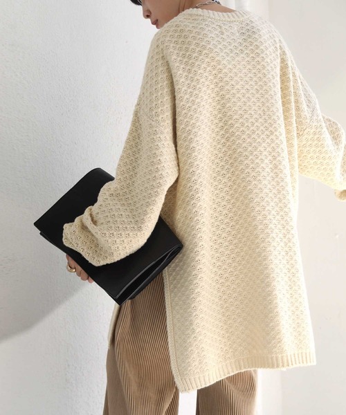 antiqua（アンティカ）の「×即こなれ。チャイナニットカーデ（ニット/セーター・レディース・オフホワイト/モカ/ブラック系その他・FREE）」の6枚目の写真