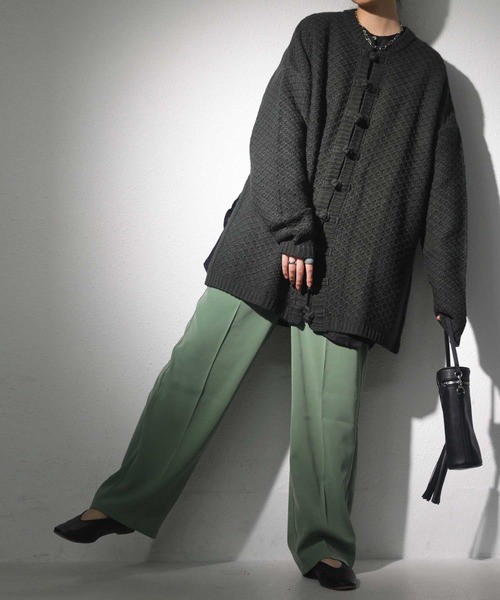 antiqua（アンティカ）の「×即こなれ。チャイナニットカーデ（ニット/セーター・レディース・オフホワイト/モカ/ブラック系その他・FREE）」の13枚目の写真