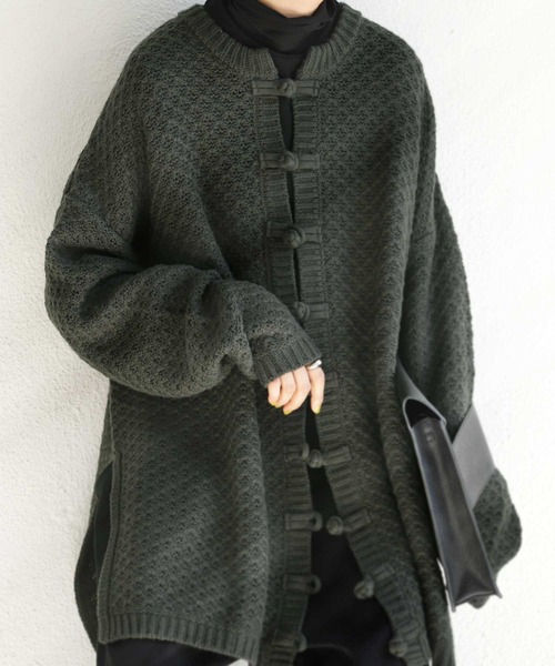 antiqua（アンティカ）の「×即こなれ。チャイナニットカーデ（ニット/セーター・レディース・オフホワイト/モカ/ブラック系その他・FREE）」の16枚目の写真