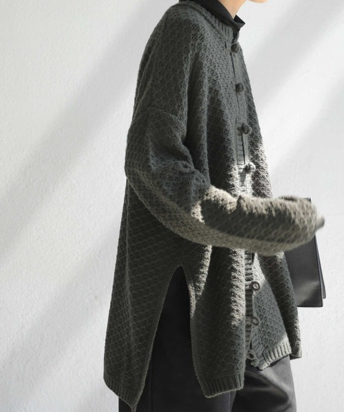 antiqua（アンティカ）の「×即こなれ。チャイナニットカーデ（ニット/セーター・レディース・オフホワイト/モカ/ブラック系その他・FREE）」の12枚目の写真