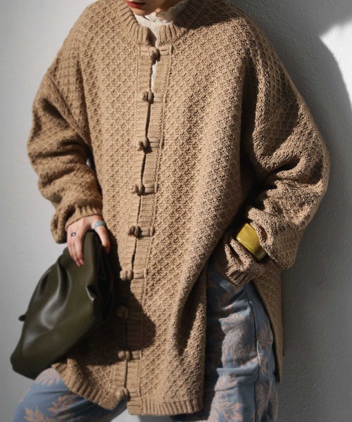 antiqua（アンティカ）の「×即こなれ。チャイナニットカーデ（ニット/セーター・レディース・オフホワイト/モカ/ブラック系その他・FREE）」の22枚目の写真