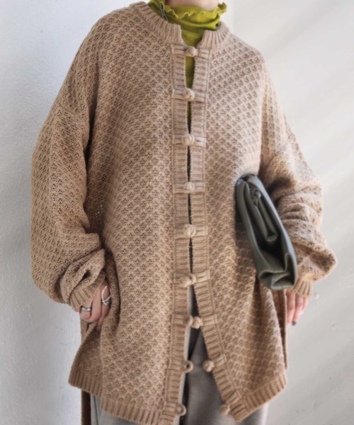 antiqua（アンティカ）の「×即こなれ。チャイナニットカーデ（ニット/セーター・レディース・オフホワイト/モカ/ブラック系その他・FREE）」の17枚目の写真