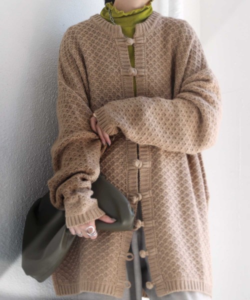 antiqua（アンティカ）の「×即こなれ。チャイナニットカーデ（ニット/セーター・レディース・オフホワイト/モカ/ブラック系その他・FREE）」の19枚目の写真