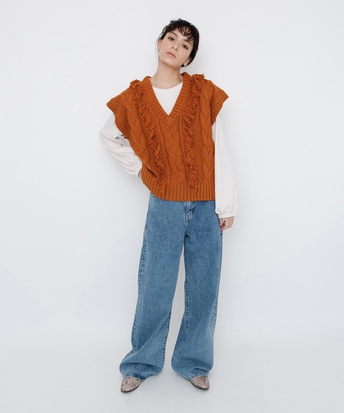 Levi's(リーバイス)の「LEVI'S(R) MADE & CRAFTED(R) ニットベスト CARAMEL CAFE(ベスト・レディース・マルチ・M/XS/S)」の9枚目の写真