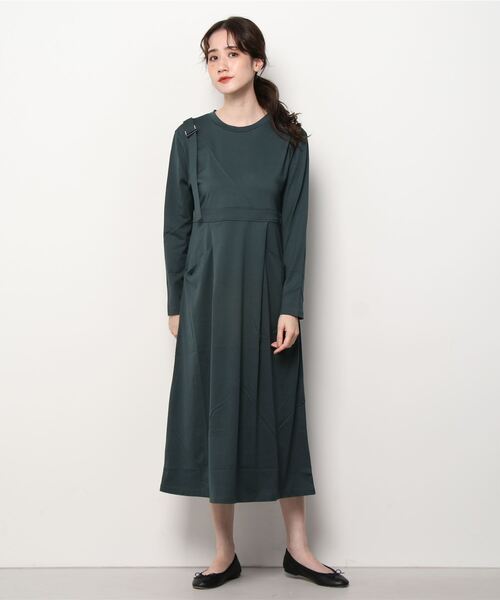 DROIT BELLO(ドロイトベロ)の「DROIT BELLO (ドロイトベロ)スビンレイヤードワンピース(ワンピース・レディース・ブラック/オリーブ・FREE)」の2枚目の写真