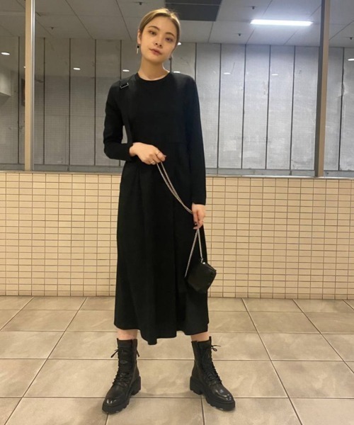 DROIT BELLO(ドロイトベロ)の「DROIT BELLO (ドロイトベロ)スビンレイヤードワンピース(ワンピース・レディース・ブラック/オリーブ・FREE)」の8枚目の写真