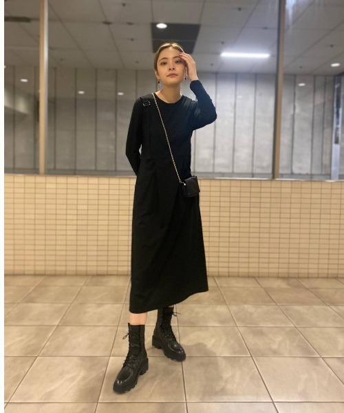 DROIT BELLO(ドロイトベロ)の「DROIT BELLO (ドロイトベロ)スビンレイヤードワンピース(ワンピース・レディース・ブラック/オリーブ・FREE)」の9枚目の写真