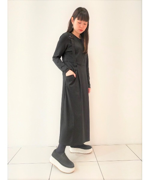 DROIT BELLO(ドロイトベロ)の「DROIT BELLO (ドロイトベロ)スビンレイヤードワンピース(ワンピース・レディース・ブラック/オリーブ・FREE)」の12枚目の写真