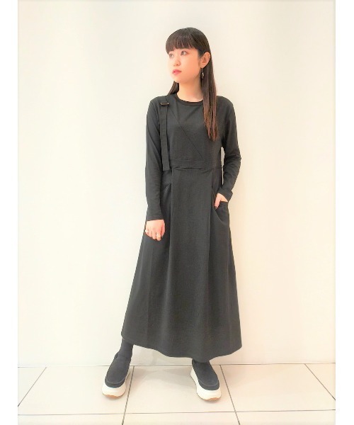 DROIT BELLO(ドロイトベロ)の「DROIT BELLO (ドロイトベロ)スビンレイヤードワンピース(ワンピース・レディース・ブラック/オリーブ・FREE)」の19枚目の写真