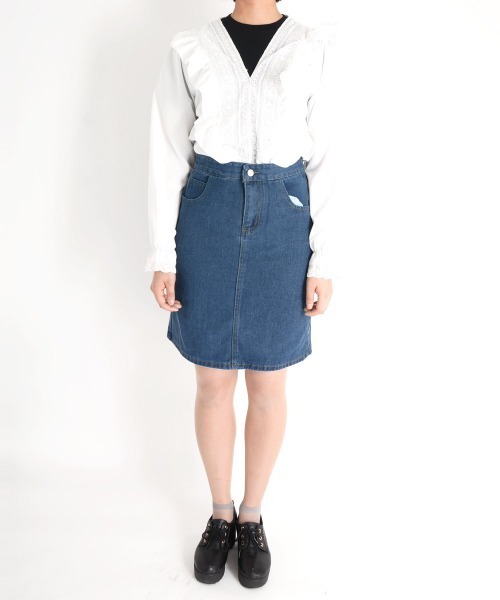 激安！！PRIDE 膝丈 ジーンズスカート 40 新品未使用 楽天市場】大きいサイズ レディース デニムスカート 選べる