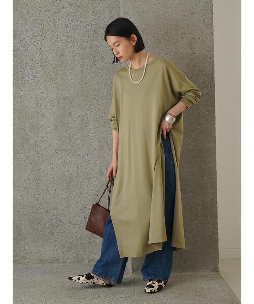 AMERICAN HOLIC（アメリカンホリック）の「サイドスリットカットワンピース（ワンピース・レディース・ブラウン/ブラック/カーキ/アイボリー・L/M）」の4枚目の写真