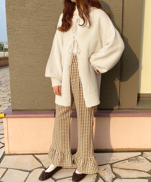 apres jour(アプレジュール)の「2WAYリボンニット【ZOZOTOWN限定アイテム】【9PO】(ニット/セーター・レディース・モカ/アイボリー/ライトブルー/ライトピンク・X-LARGE/フリー)」の14枚目の写真