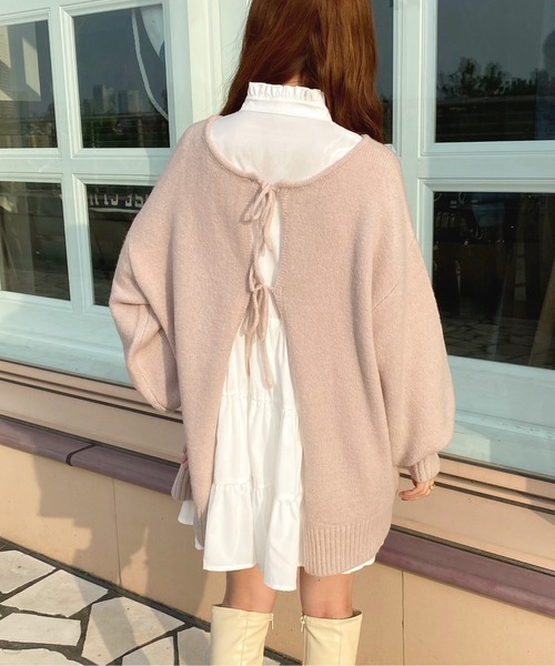 apres jour(アプレジュール)の「2WAYリボンニット【ZOZOTOWN限定アイテム】【9PO】(ニット/セーター・レディース・モカ/アイボリー/ライトブルー/ライトピンク・X-LARGE/フリー)」の16枚目の写真