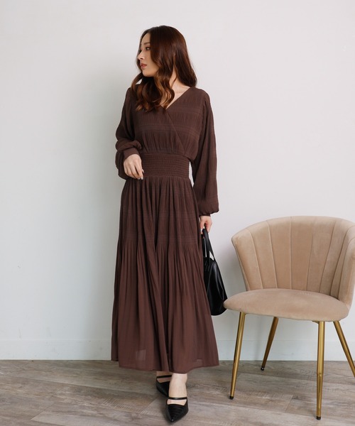 マジョリカプリーツカシュクールワンピース