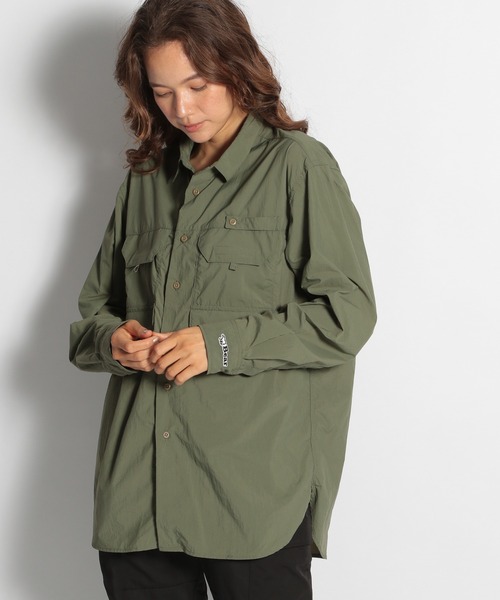 niko and...(ニコアンド)の「【Bear USA(ベア ユーエスエー)】別注 フィッシングシャツ(シャツ/ブラウス・レディース・グレー/オリーブ・MEDIUM/LARGE)」の2枚目の写真