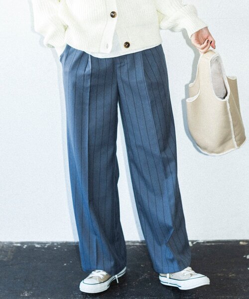 THE SHOP TK (ザ ショップ ティーケー )の「◆タックワイドパンツ(その他パンツ・レディース・グリーン系その他3/チャコール/ブラック系1/オレンジ系その他3/ベージュ系その他5・14/13/12/11)」の3枚目の写真