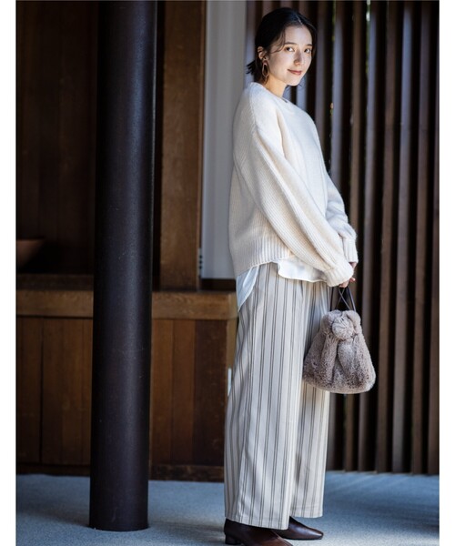 THE SHOP TK (ザ ショップ ティーケー )の「◆タックワイドパンツ(その他パンツ・レディース・グリーン系その他3/チャコール/ブラック系1/オレンジ系その他3/ベージュ系その他5・14/13/12/11)」の10枚目の写真