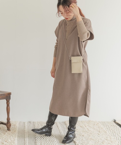 ITEMS URBANRESEARCH（アイテムズ アーバンリサーチ）の「カフタンワンピース（ワンピース・レディース・ベージュ/ブラウン・FREE）」の2枚目の写真