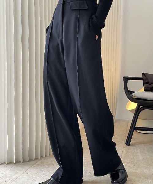 chuclla（チュクラ）の「【chuclla】【2021/AW】Center seam wide pants chw21a104（スラックス・レディース・ブラック・S/L/M）」の4枚目の写真