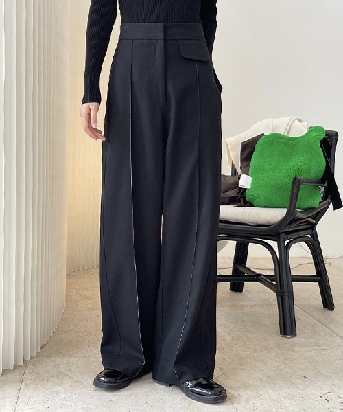 chuclla（チュクラ）の「【chuclla】【2021/AW】Center seam wide pants chw21a104（スラックス・レディース・ブラック・S/L/M）」の5枚目の写真